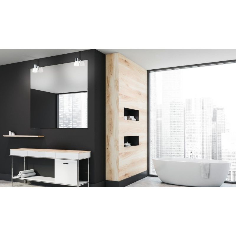 STICKER VETRO FARETTO IN METALLO CROMATO CON AGGANCIO SPECCHIO EGLO - Cristalensi Shop Online