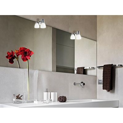 STICKER VETRO FARETTO IN METALLO CROMATO CON AGGANCIO SPECCHIO EGLO - Cristalensi Shop Online