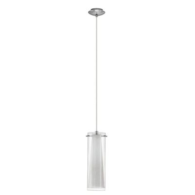 PINTO SOSPENSIONE CILINDRICA IN VETRO CON MONTATURA CROMO EGLO - Cristalensi Shop Online