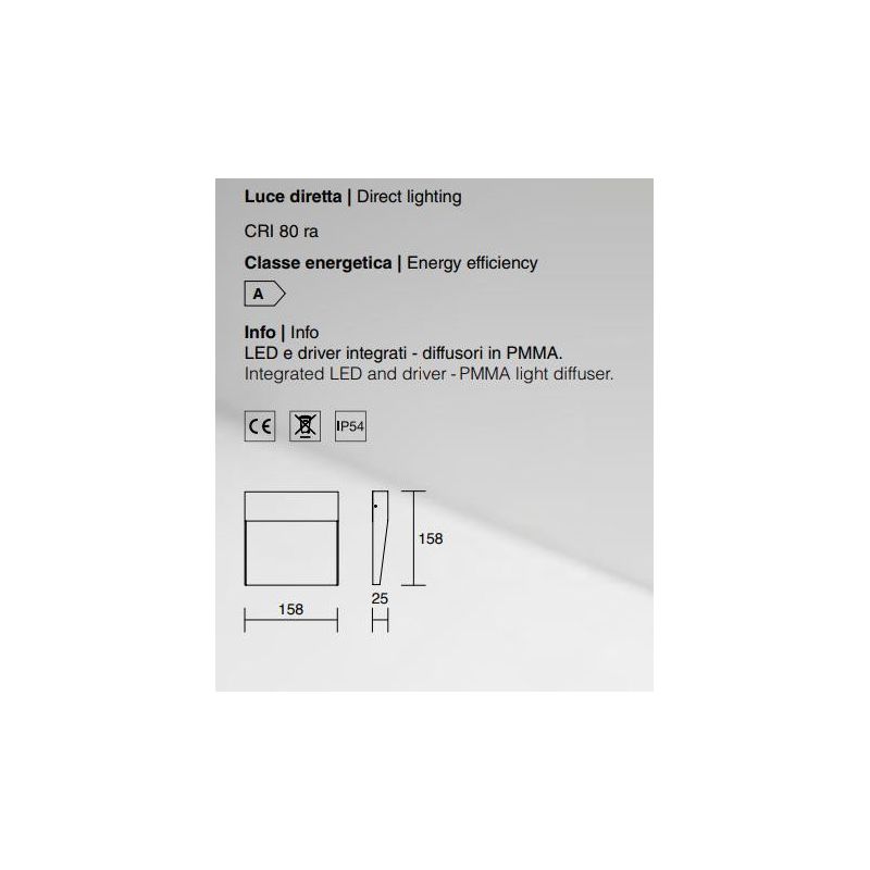 STEP SEGNAPASSO SENZA SCASSO QUADRATO LED 6W 3000K O 4000K IP54 ECONOMICO ISYLUCE - Cristalensi Shop Online