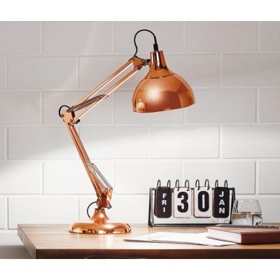 BORGILLO LAMPADA DA TAVOLO IN RAME LUCIDO EGLO - Cristalensi Shop Online