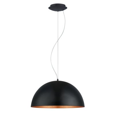 GAETANO 1 SOSPENSIONE IN METALLO NERO CON INTERNO RAME DIAMETRO 53 EGLO - Cristalensi Shop Online