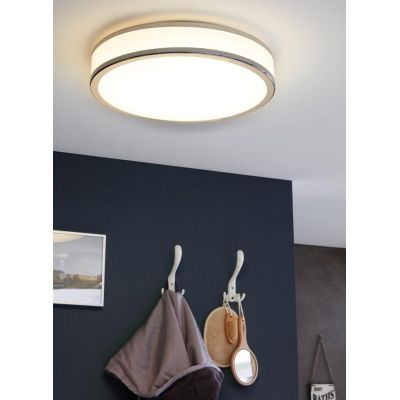 PALERMO 2 PLAFONIERA CON BORDO CROMO A LED INTEGRATO DA 18W D.28 EGLO - Cristalensi Shop Online
