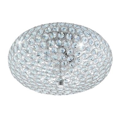 CLEMENTE PLAFONIERA ELLITTICA IN METALLO CROMO CON CRISTALLI D.35 EGLO - Cristalensi Shop Online