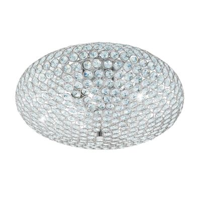 CLEMENTE PLAFONIERA ELLITTICA IN METALLO CROMO CON CRISTALLI D.45 EGLO - Cristalensi Shop Online