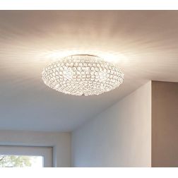 CLEMENTE PLAFONIERA ELLITTICA IN METALLO CROMO CON CRISTALLI D.45 EGLO - Cristalensi Shop Online 2