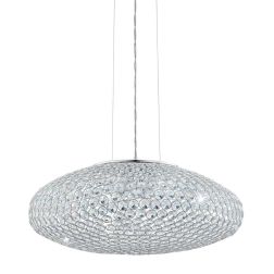 CLEMENTE SOSPENSIONE ELLITTICA IN METALLO CROMO CON CRISTALLI D.54 EGLO - Cristalensi Shop Online 2
