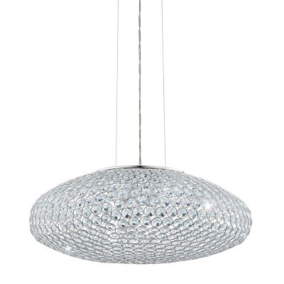 CLEMENTE SOSPENSIONE ELLITTICA IN METALLO CROMO CON CRISTALLI D.54 EGLO - Cristalensi Shop Online