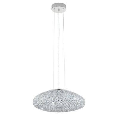 CLEMENTE SOSPENSIONE ELLITTICA IN METALLO CROMO CON CRISTALLI D.54 EGLO - Cristalensi Shop Online