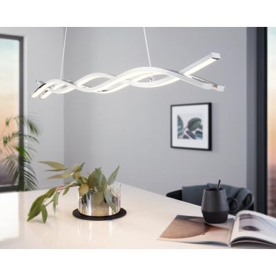 LASANA 2 SOSPENSIONE IN METALLO CROMATO A LED INTEGRATO DA 39W D. 102 EGLO - Cristalensi Shop Online