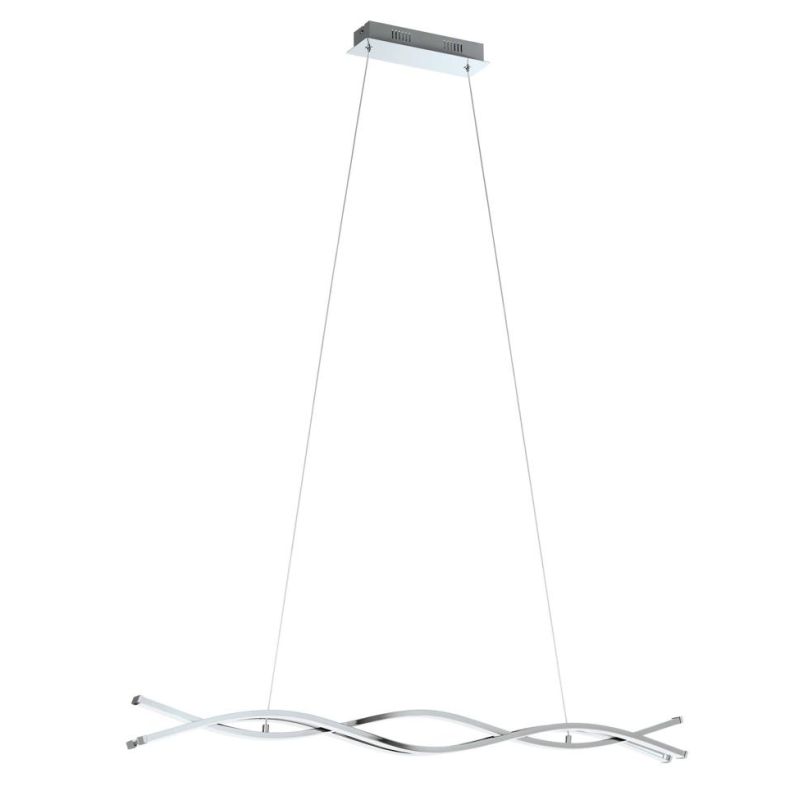 LASANA 2 SOSPENSIONE IN METALLO CROMATO A LED INTEGRATO DA 39W D. 102 EGLO - Cristalensi Shop Online
