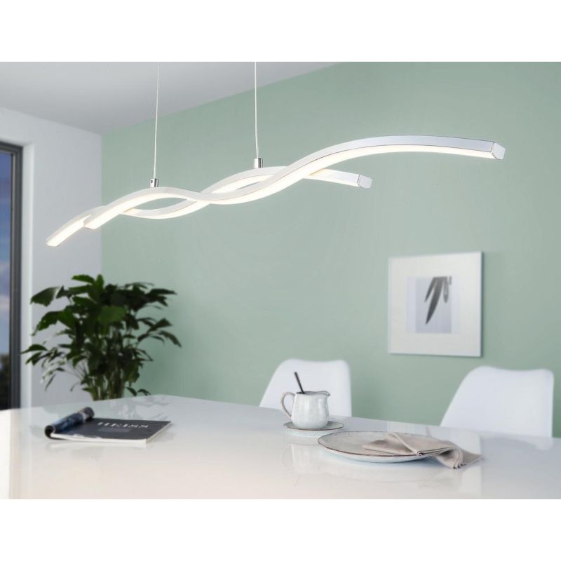 LASANA 2 SOSPENSIONE IN METALLO CROMATO A LED INTEGRATO DA 21W D. 87 EGLO - Cristalensi Shop Online