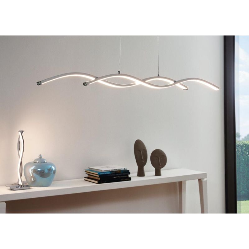 LASANA 2 SOSPENSIONE IN METALLO CROMATO A LED INTEGRATO DA 28W D. 120 EGLO - Cristalensi Shop Online