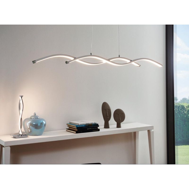 LASANA 2 LAMPADA DA TAVOLO IN METALLO CROMATO A LED INTEGRATO DA 10W EGLO - Cristalensi Shop Online