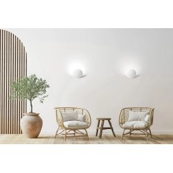 T394 PATRA APPLIQUE ROTONDA IN GESSO BIANCO VERNICIABILE D18 CM LAMPADINA ATTACCO GX53 ECONOMICA Sforzin Illuminazione - Cristal 2