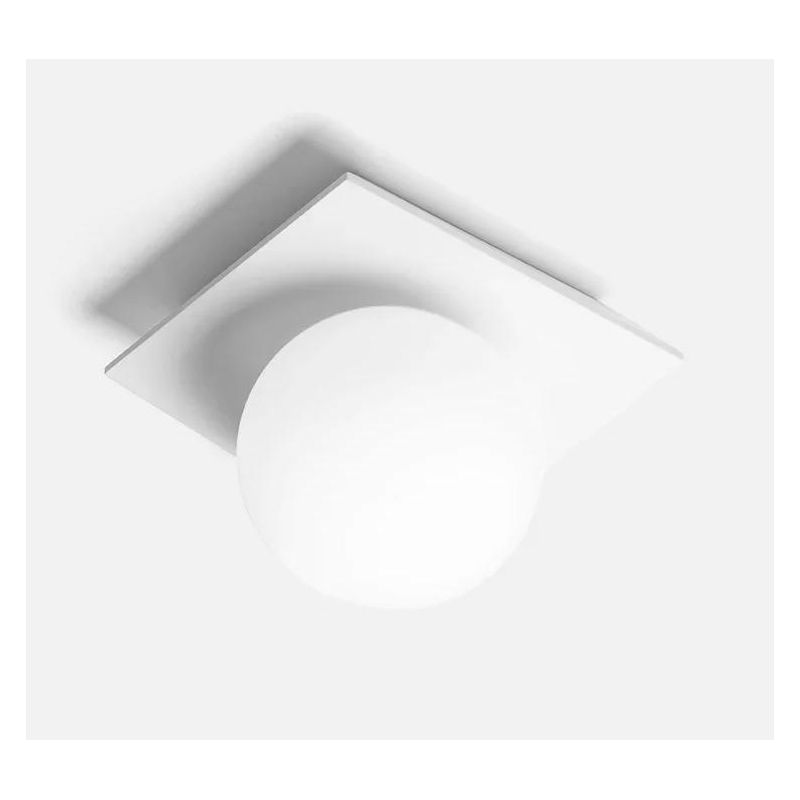 T387 PICCOLA PLAFONIERA 1 LUCE IN GESSO CON DIFFUSORE IN VETRO LAMPADINA ATTACCO GX53 Sforzin Illuminazione - Cristalensi Shop O
