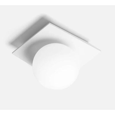 T387 PICCOLA PLAFONIERA 1 LUCE IN GESSO CON DIFFUSORE IN VETRO LAMPADINA ATTACCO GX53 Sforzin Illuminazione - Cristalensi Shop O