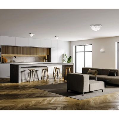 T387 PICCOLA PLAFONIERA 1 LUCE IN GESSO CON DIFFUSORE IN VETRO LAMPADINA ATTACCO GX53 Sforzin Illuminazione - Cristalensi Shop O