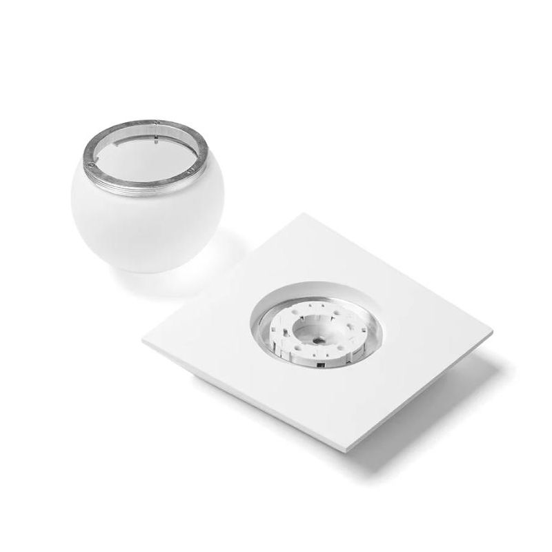 T387 PICCOLA PLAFONIERA 1 LUCE IN GESSO CON DIFFUSORE IN VETRO LAMPADINA ATTACCO GX53 Sforzin Illuminazione - Cristalensi Shop O