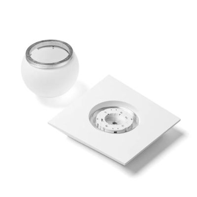 T387 PICCOLA PLAFONIERA 1 LUCE IN GESSO CON DIFFUSORE IN VETRO LAMPADINA ATTACCO GX53 Sforzin Illuminazione - Cristalensi Shop O