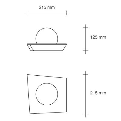 T387 PICCOLA PLAFONIERA 1 LUCE IN GESSO CON DIFFUSORE IN VETRO LAMPADINA ATTACCO GX53 Sforzin Illuminazione - Cristalensi Shop O