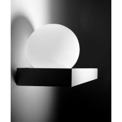 T385 APPLIQUE MENSOLA AD 1 LUCE IN GESSO BIANCO VERNICIABILE DIFFUSORE IN VETRO LAMPADINA ATTACCO GX53 Sforzin Illuminazione - C 2