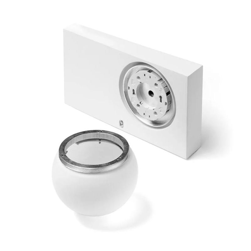 T385 APPLIQUE MENSOLA AD 1 LUCE IN GESSO BIANCO VERNICIABILE DIFFUSORE IN VETRO LAMPADINA ATTACCO GX53 Sforzin Illuminazione - C