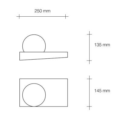T385 APPLIQUE MENSOLA AD 1 LUCE IN GESSO BIANCO VERNICIABILE DIFFUSORE IN VETRO LAMPADINA ATTACCO GX53 Sforzin Illuminazione - C