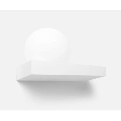 T385 APPLIQUE MENSOLA AD 1 LUCE IN GESSO BIANCO VERNICIABILE DIFFUSORE IN VETRO LAMPADINA ATTACCO GX53 Sforzin Illuminazione - C