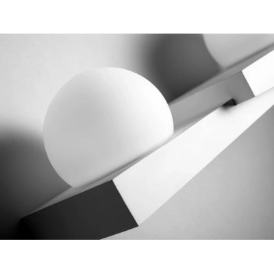 T386 APPLIQUE MODERNA CON 2 LUCI IN GESSO BIANCO VERNICIABILE DIFFUSORI IN VETRO LAMPADINE ATTACCO GX53 Sforzin Illuminazione -