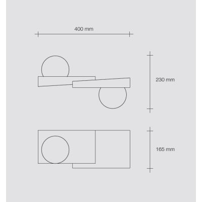 T386 APPLIQUE MODERNA CON 2 LUCI IN GESSO BIANCO VERNICIABILE DIFFUSORI IN VETRO LAMPADINE ATTACCO GX53 Sforzin Illuminazione -