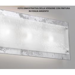 MANHATTAN APPLIQUE MEDIA 60X20 IN VETRO DECORO FOGLIA ORO,RAME O ARGENTO MADE IN ITALY Familamp - Cristalensi Shop Online 2