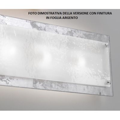MANHATTAN APPLIQUE MEDIA 60X20 IN VETRO DECORO FOGLIA ORO,RAME O ARGENTO MADE IN ITALY Familamp - Cristalensi Shop Online