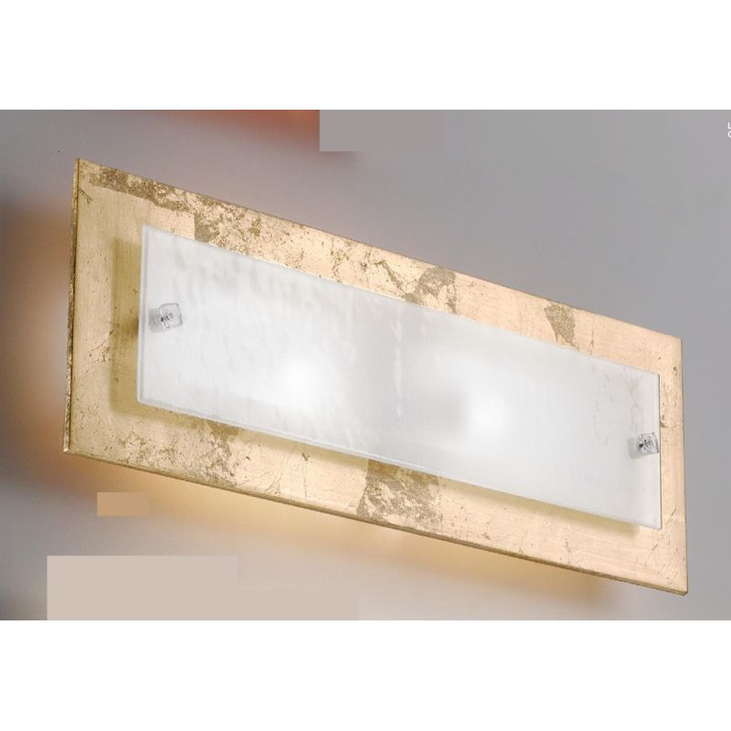 MANHATTAN APPLIQUE MEDIA 60X20 IN VETRO DECORO FOGLIA ORO,RAME O ARGENTO MADE IN ITALY Familamp - Cristalensi Shop Online