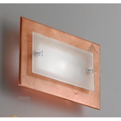 MANHATTAN APPLIQUE PICCOLA 30X20 IN VETRO DECORO FOGLIA ORO,RAME O ARGENTO MADE IN ITALY Familamp - Cristalensi Shop Online