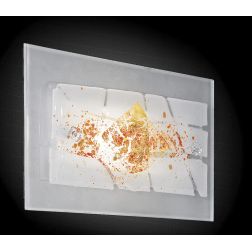 MIAMI APPLIQUE MODERNA 30x20 IN VETRO IN FOGLIA ORO O ARGENTO CON 7 DECORI MADE IN ITALY Familamp - Cristalensi Shop Online