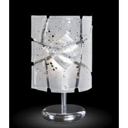 MIAMI LUMETTO MODERNO CROMO E VETRO IN FOGLIA ORO O ARGENTO CON 7 DECORI MADE IN ITALY Familamp - Cristalensi Shop Online