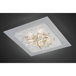 MIAMI PLAFONIERA CM 60x60 IN VETRO IN FOGLIA ORO O ARGENTO CON 7 DECORI MADE IN ITALY Familamp - Cristalensi Shop Online