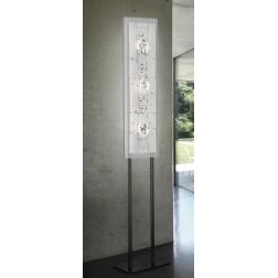 MIAMI PIANTANA MODERNA IN METALLO E VETRO IN FOGLIA ORO O ARGENTO CON 7 DECORI MADE IN ITALY Familamp - Cristalensi Shop Online