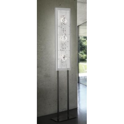 MIAMI PIANTANA MODERNA IN METALLO E VETRO IN FOGLIA ORO O ARGENTO CON 7 DECORI MADE IN ITALY Familamp - Cristalensi Shop Online