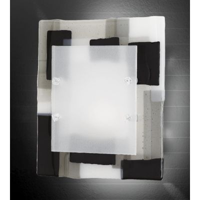 BROADWAY PLAFONIERA MODERNA CM 35x35 IN VETRO DISPONIBILE IN 4 COLORAZIONI MADE IN ITALY Familamp - Cristalensi Shop Online