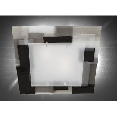BROADWAY PLAFONIERA MODERNA CM 45x45 IN VETRO DISPONIBILE IN 4 COLORAZIONI MADE IN ITALY Familamp - Cristalensi Shop Online