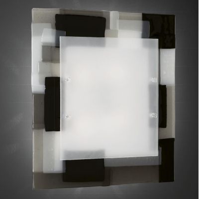 BROADWAY PLAFONIERA MODERNA CM 60X60 IN VETRO DISPONIBILE IN 4 COLORAZIONI MADE IN ITALY Familamp - Cristalensi Shop Online