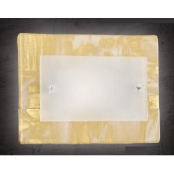 SAHARA APPLIQUE PICCOLA IN VETRO DECORO FOGLIA ORO O ARGENTO CLASSICA MADE IN ITALY Familamp - Cristalensi Shop Online