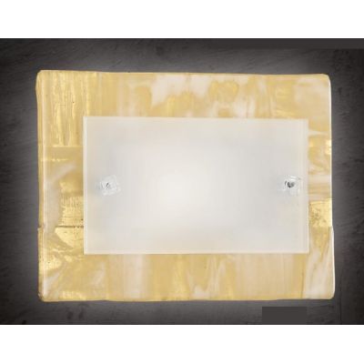 SAHARA APPLIQUE PICCOLA IN VETRO DECORO FOGLIA ORO O ARGENTO CLASSICA MADE IN ITALY Familamp - Cristalensi Shop Online