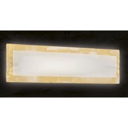 SAHARA APPLIQUE MEDIA IN VETRO DECORO FOGLIA ORO O ARGENTO CLASSICA MADE IN ITALY Familamp - Cristalensi Shop Online