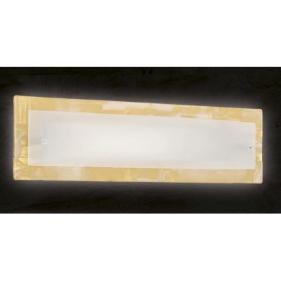 SAHARA APPLIQUE MEDIA IN VETRO DECORO FOGLIA ORO O ARGENTO CLASSICA MADE IN ITALY Familamp - Cristalensi Shop Online