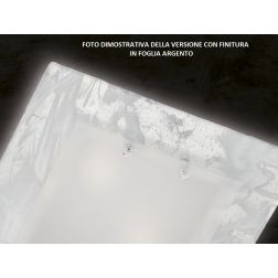 SAHARA APPLIQUE MEDIA IN VETRO DECORO FOGLIA ORO O ARGENTO CLASSICA MADE IN ITALY Familamp - Cristalensi Shop Online 2