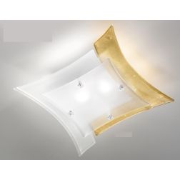 OREGON PLAFONIERA MODERNA CM 44X44 IN VETRO LAVORATO A MANO IN ITALIA 4 COLORI Familamp - Cristalensi Shop Online