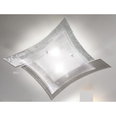 OREGON PLAFONIERA MODERNA CM 54X54 IN VETRO LAVORATO A MANO IN ITALIA 4 COLORI Familamp - Cristalensi Shop Online